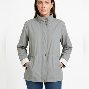 🦋 IZ Sport Women’s Light Gray Utility Jacket Size L (Ref 23)